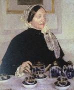 Mary Cassatt lady at the tea table oil painting artist